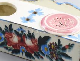 cca 1890/1900 Nagy Zsigmond és fiai Apátfalva kalamáris. Mázas kőcserép, jelzett, sérülésekkel, egyi...