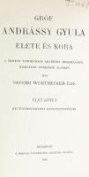 Wertheimer Ede, monori: Gróf Andrássy Gyula élete és kora. A Magyar Tudományos Akadémia megbízásából kiadatlan források alapján írta - - . I. és III. köt. [3 kötetben teljes, a II. hiányzik]. I.: Külügyminiszteri kineveztetéséig. III.: Andrássy életének utolsó évei és jellemzése. Bp., 1910-1913, MTA, 1 (címkép) t.+ XXIII+(1)+782+(2) p.; XV+(1)+469+(3) p. Átkötött félvászon-kötésben, túlnyomórészt jó állapotban.