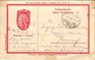 1916 A 23. gyalogezred rokkantjai, özvegyei és árvái javára tábori posta segélylap / WWI Feldpostkarte für die Invaliden, Witwen und Waisen des K.u.K. I. R. Nr. 23. (EK)