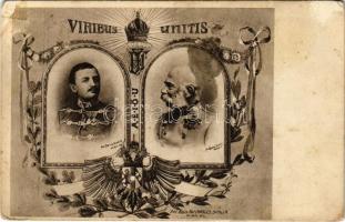 Viribus Unitis - IV. Károly és Ferenc József / Charles I of Austria and Franz Joseph, propaganda s: Charles Scolik (EK)