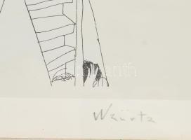 Würtz Ádám (1927-1994): József Attila. Szitanyomat, papír, jelzett 30x22 cm Üvegezett keretben