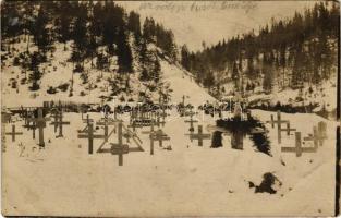 1917 Úzvölgye, Valea Uzului (Hargita); Első világháborús katonai hősök temetője / K.u.k. Militärhelden-Friedhof / WWI Austro-Hungarian military heroes cemetery. photo (lyukak / pinholes)