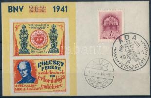 1941/6bc Kölcsey II. emlékív "ADA" bélyegzéssel (10.000) / souvenir sheet