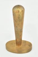 Régi bronz húsellenőr bélyegző, Hungaria 19 Vet.Inspector" felirattal, m: 11,5 cm