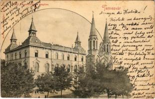 1901 Temesvár, Timisoara; Józsefvárosi zárda és templom. Römmler & Jonas kiadása / Iosefin, nunnery, church