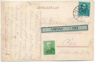 1934 Budapest II. Széna tér, villamosok, üzletek. Ádám Herman kiadása (EK)