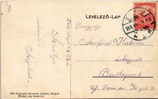 1918 Szeged, Partfürdő, Tisza strand. Grünwald Herman kiadása (ázott sarok / wet corner)