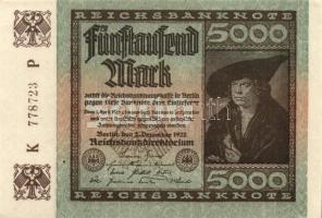 Német Birodalom / Weimari Köztársaság 1922. 5000M (2x) "Gitter mit 8" vízjellel T:I,I-