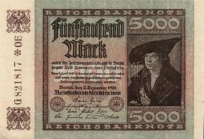Német Birodalom / Weimari Köztársaság 1922. 5000M (2x) "Hakensterne" és "Gitter mit 8...
