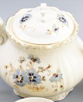 Zsolnay búzavirág mintás teás készlet. Jelzett, hibátlan, teljes, dobozában