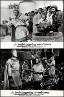 cca 1953 ,,A boldogság madara" című szovjet mesefilm jelenetei és szereplői, 8 db vintage produkciós filmfotó (vitrinfotó, lobbyfotó) ezüst zselatinos fotópapíron, a használatból eredő (esetleges) kisebb hibákkal, 18x24 cm