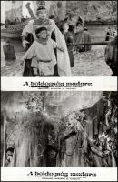 cca 1953 ,,A boldogság madara" című szovjet mesefilm jelenetei és szereplői, 8 db vintage produ...