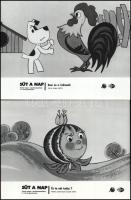 Különféle rajzfilmek egy-egy jelenete, 9 db vintage produkciós filmfotó (vitrinfotó, lobbyfotó) ezüst zselatinos fotópapíron, a használatból eredő (esetleges) kisebb hibákkal, 18x24 cm