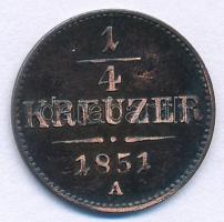 Ausztria 1851A 1/4kr Cu T:AU,XF Austria 1851A 1/4 Kreuzer Cu C:AU,XF Krause KM#2180