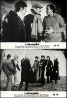 cca 1979 ,,Lebegés" című szovjet film jelenetei és szereplői, 2 db vintage produkciós filmfotó (vitrinfotó, lobbyfotó) ezüst zselatinos fotópapíron, a használatból eredő (esetleges) kisebb hibákkal, 18x24 cm