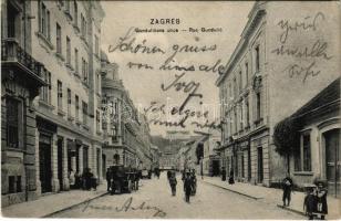 1906 Zagreb, Zágráb; Gunduliceva ulica / utca, üzletek / street, shops. Dr. Trenkler Co.