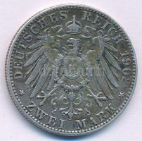 Német Államok / Bajorország 1902D 2M Ag "Ottó" T:F patina
German States / Bavaria 1902D 2...