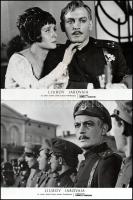 cca 1970 ,,Ljubov Jarovaja" című szovjet film jelenetei és szereplői, 10 db vintage produkciós filmfotó (vitrinfotó, lobbyfotó) ezüst zselatinos fotópapíron, a használatból eredő (esetleges) kisebb hibákkal, 18x24 cm