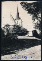 Szék, Erdély, református templom, hátoldalán feliratozott, jelzés nélküli fotó, 8,5x5,5 cm
