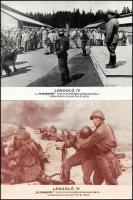 cca 1969 ,,Lángoló ív" című szovjet film jelenetei és szereplői, 13 db vintage produkciós filmfotó (vitrinfotó, lobbyfotó) ezüst zselatinos fotópapíron, a használatból eredő (esetleges) kisebb hibákkal, 18x24 cm