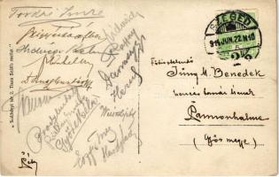 1913-1914 Szeged, M. kir. állami felső ipariskola III. a. osztályos tanulóinak végzős búcsúzójára me...