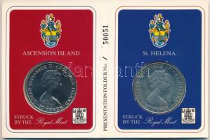 Ascension-sziget 1984. 50p Cu-Ni "András herceg látogatása" + Szent Ilona 1984. 50p Cu-Ni ...