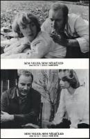 cca 1978 ,,Sem veled, sem nélküled" című NDK-beli film jelenetei és szereplői, 8 db produkciós filmfotó (vitrinfotó, lobbyfotó) nyomdatechnikával sokszorosítva kartonpapírra, egyoldalas nyomással, a használatból eredő (esetleges) kisebb hibákkal, 18x24 cm