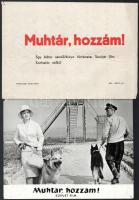 cca 1965 ,,Muhtar, hozzám!" című szovjet film jelenetei és szereplői, 19 db vintage produkciós filmfotó (vitrinfotó, lobbyfotó) ezüst zselatinos fotópapíron, a használatból eredő (esetleges) kisebb hibákkal, + hozzáadva 1 db szöveges kisplakát, 18x24 cm
