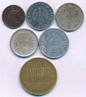 Ausztria 1918. 20h Fe + 1924. 100K bronz + 1980. 20Sch "Ausztria kilenc tartománya" + Néme...