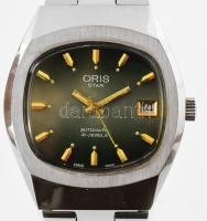 Oris Star 21 köves karóra. Mechanikus, dátumkijelzéssel, fém szíjjal, dobozában, minimális kopottsággal, számlap 28x230 mm