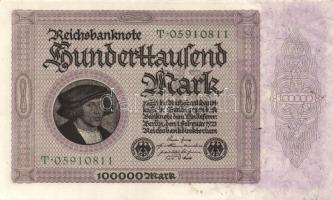 Német Birodalom / Weimari Köztársaság 1923. 100.000M birodalmi nyomat T:I-