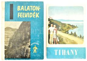 Balaton-felvidék útikalauz. Szerk.: Örvös János. Bp., 1965, Sport. Kiadói félvászon-kötés, kopott borítóval, kissé foltos lapokkal, volt könyvtári példány, térkép nélkül. + Zákonyi Ferenc: Tihany. Balatonfüred, 1963, Veszprém M. Tanácsának Idegenforgalmi Hivatala. Kiadói papírkötés.