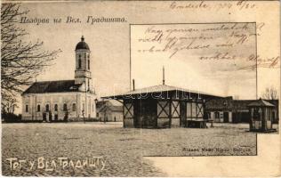 1904 Veliko Gradiste, square, Orthodox church