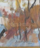 Zirkelbach László (1916-?): Táj (Dunapart?), 1966. Olaj, farost, jelzett. Hátoldalán Képcsarnok Váll...