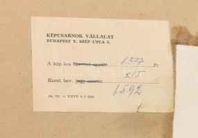 Zirkelbach László (1916-?): Táj (Dunapart?), 1966. Olaj, farost, jelzett. Hátoldalán Képcsarnok Váll...