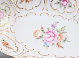 Hollóházi prelinékínáló szett. Jelzett, hibátlan, 28x20 cm, tálkák d: 13 cm