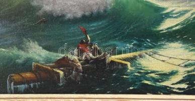 Jelzés nélkül, Ivan Konsztantyinovics Ajvazovszkij után: A kilencedik hullám. Olaj, vászon. Kisebb s...
