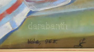 Jakab Lajos (-): Csendélet. Pasztell, papír, jelzett. Üvegezett fakeretben, 60x43 cm