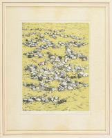 Edita Ambrušová (1920-2015), szlovák festő: Kagylók, 1978. Szitanyomat, papír. Jelzett. Számozott (2/30). Üvegezett fakeretben. 33x25 cm