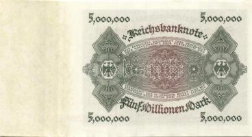 Német Birodalom / Weimari Köztársaság 1923. 5.000.000M (2x) egymás utáni sorszámokkal T:I