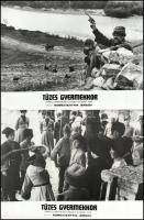 cca 1977 ,,Tüzes gyermekkor" című szovjet film jelenetei és szereplői, 15 db vintage produkciós filmfotó (vitrinfotó, lobbyfotó) ezüst zselatinos fotópapíron, a használatból eredő (esetleges) kisebb hibákkal, 18x24 cm