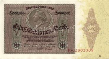 Német Birodalom / Weimari Köztársaság 1923. 5.000.000M (2x) egymás utáni sorszámokkal T:I,I-