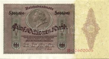 Német Birodalom / Weimari Köztársaság 1923. 5.000.000M (3x) egymás utáni sorszámokkal T:I