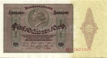 Német Birodalom / Weimari Köztársaság 1923. 5.000.000M (3x) egymás utáni sorszámokkal T:I
