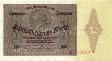 Német Birodalom / Weimari Köztársaság 1923. 5.000.000M (3x) egymás utáni sorszámokkal T:I