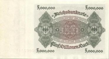 Német Birodalom / Weimari Köztársaság 1923. 5.000.000M (2x) egymás utáni sorszámokkal T:I