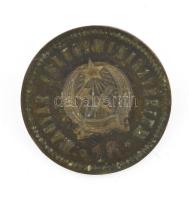 cca 1950 Magyar Belügyminisztérium Rákosi címeres pecsétnyomó, fém dobozban. d: 30 mm