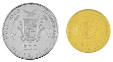 Guinea 1969. 500G Ag + 5000G Au "1972 Nyári Olimpia" (Au:19,96g/0.900) T:PP
Guinea 1969. ...