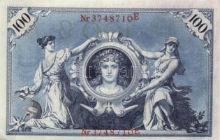 Német Birodalom / Császárság 1908. 100M (4x) piros pecséttel, egymás utáni sorszámokkal T:I,I-