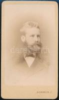 cca 1872 Férfiportré, keményhátú fotó Borsos József pesti műterméből, 10,5×6,5 cm